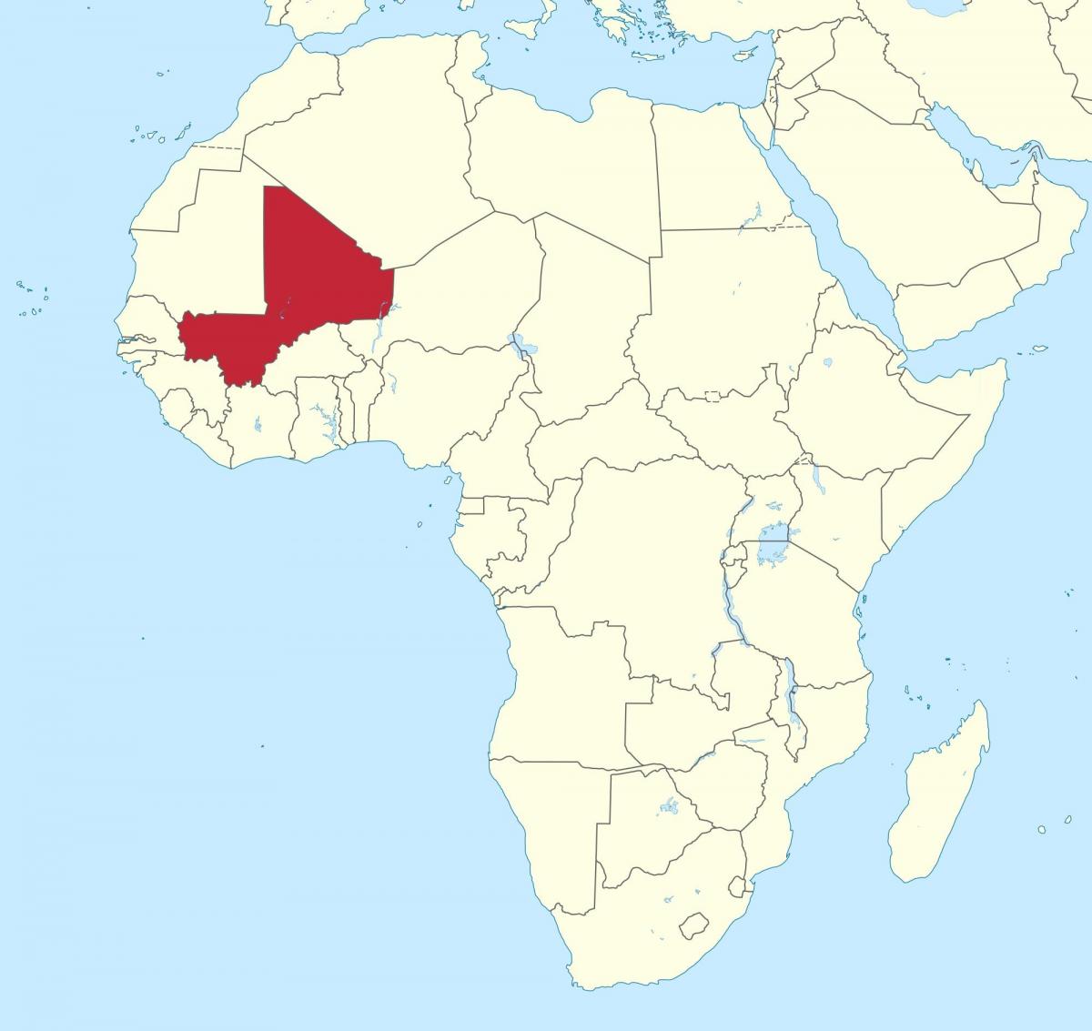 Расположение Мали на карте мира