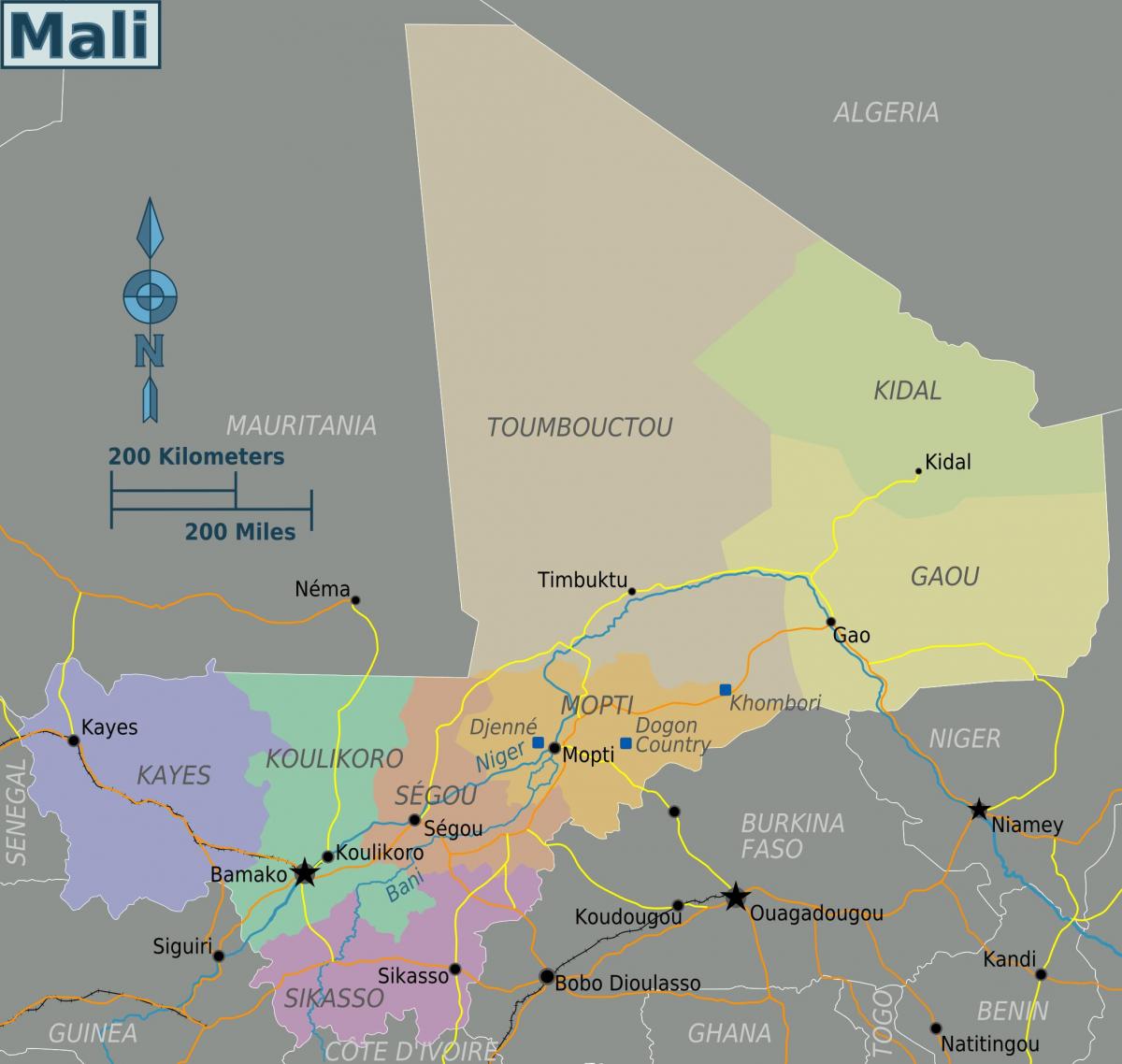География Мали карте