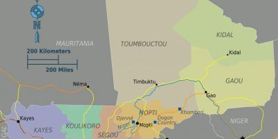 Карта Мали регионов